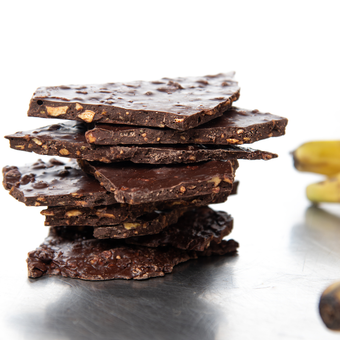 Plantain Crisp Dark Chocolate Bark
