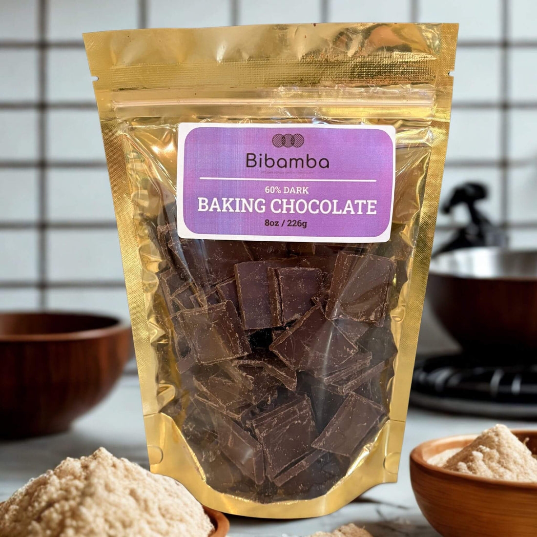 Dark chocolate for baking - 60% cacao, premium single-origin, handcrafted & vegan