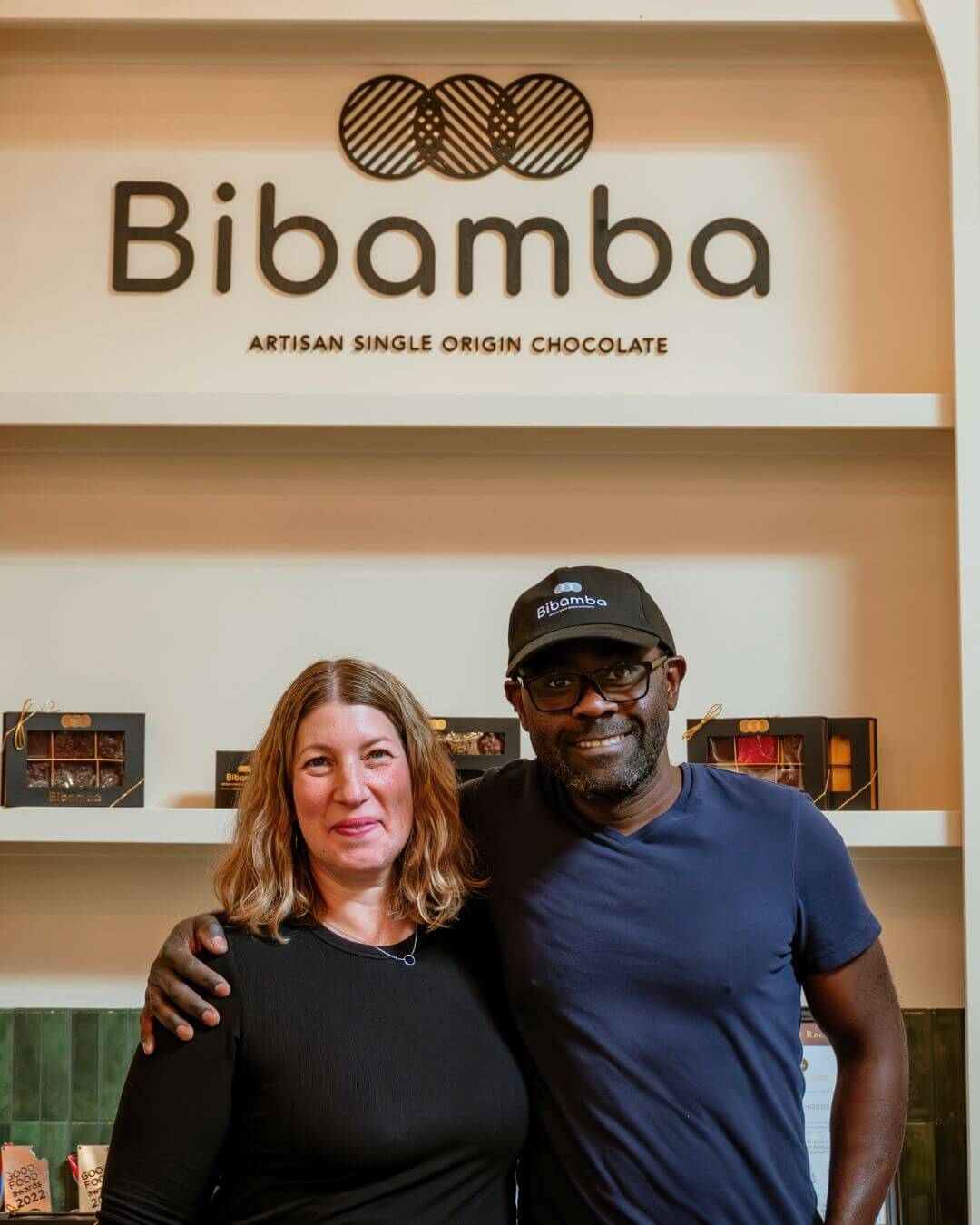 Patrick and Mara Tcheunou, Bibamba's co-owners and instructors of the bean-to-bar chocolate-making experience