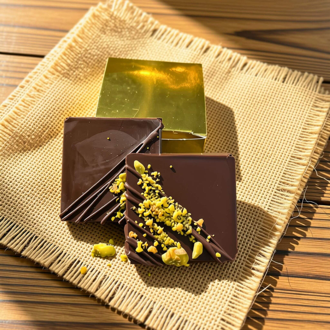 Vegan Dubai Chocolate Bar – Dark Chocolate | 2 Large Squares (2.7 oz)