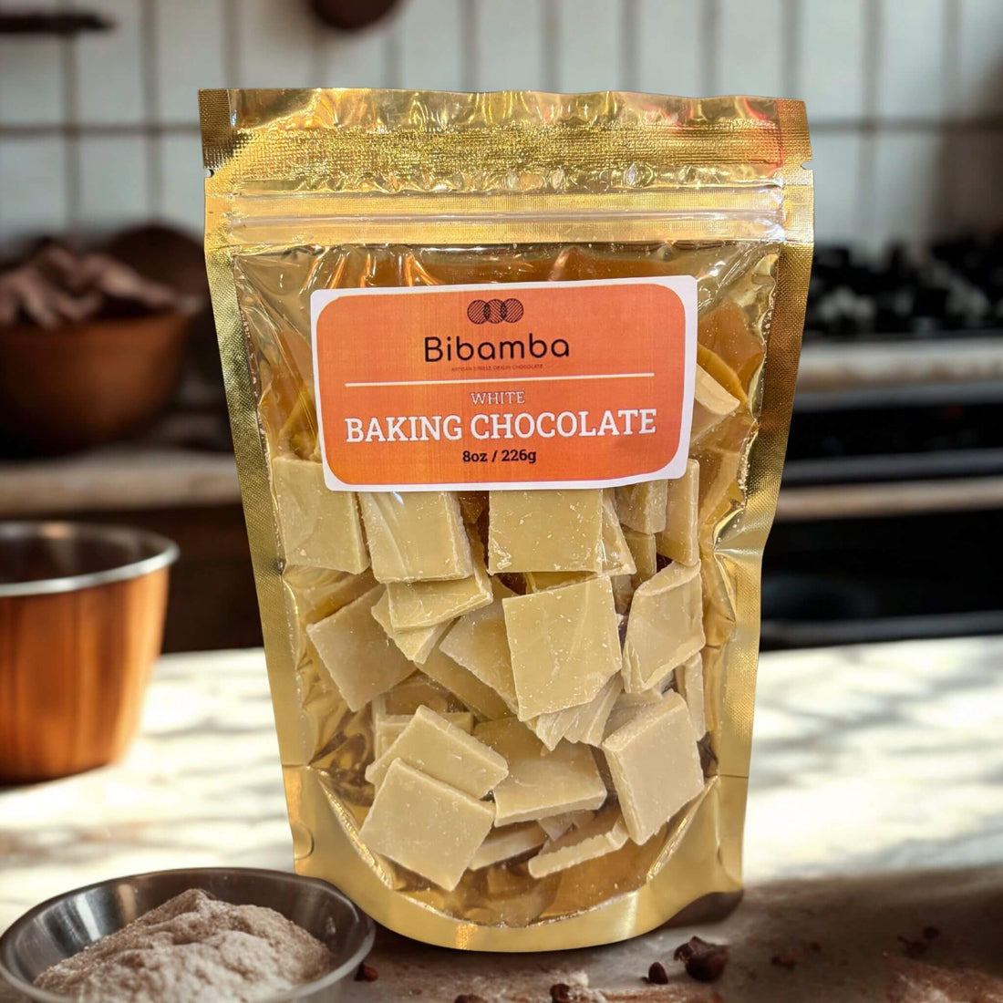 White Chocolate for Baking - 8 oz. bag of handcrafted white chocolate for baking